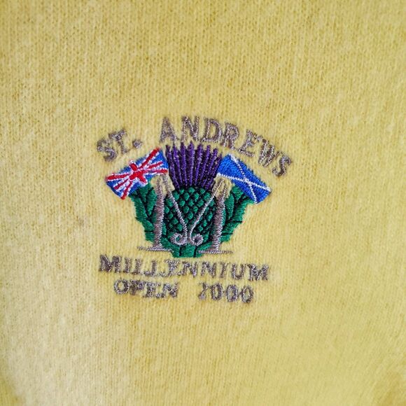 VTG Y2K St. Andrews Millennium Open Golf Vest Tiger Woods Era Men's S Lambswool - Picture 9 of 11